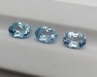Aquamarine Oval cut Lab Grown Loose Aquamarine Gemstone For Jewelry Making March Birthstone Excellent cut