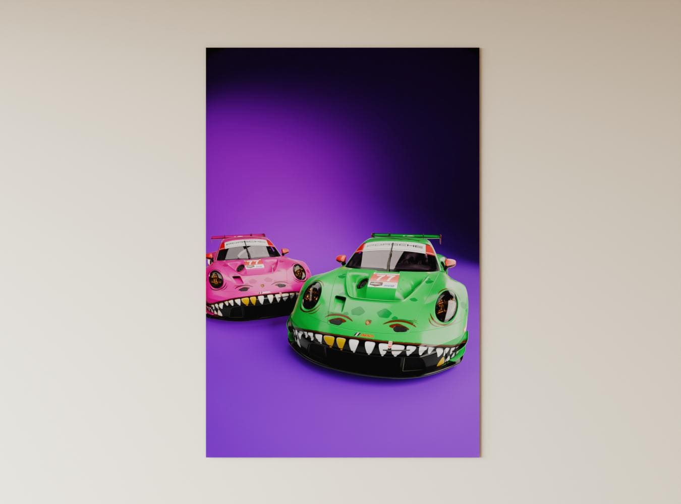 Rexy Roxy Car Porsche 911 GT3 R “rexy/roxy” Poster Print – T-REX Dinosaur Car Wall ...