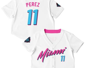 Sergio Perez 11 Miami Vice Home Crop Top, Red Bull Racing Female Fan Shirt, Checo Miami Style