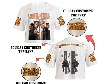 Usher Chris Brown Crop Top Jersey, Custom Name R&B Streetwear