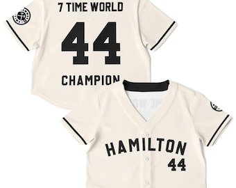 Maillot court blanc cassé Champion de Lewis Hamilton, vêtements pour fans de champion du monde 7X, mode F1 femme 2026