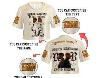 Gift for R&B Lover, Custom Usher Chris Brown Crop Top Jersey