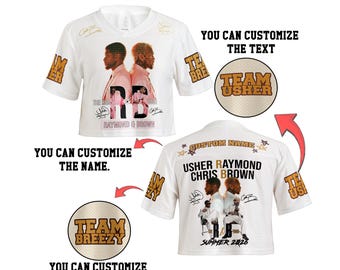 Personalized R&B Legends Top, Usher Chris Brown Crop Top Jersey