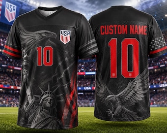 Personalized USA Soccer Jersey, Custom Name 2026 Soccer Fan Shirt