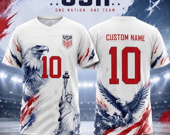 Stadium Outfit Ready Custom Name USA Soccer Jersey, Personalized Soccer Top