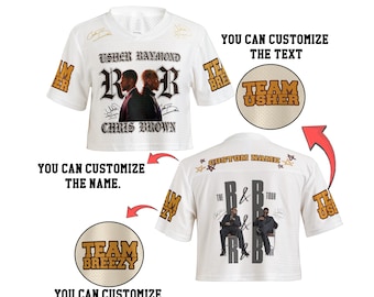 Personalized Usher Chris Brown Crop Top Jersey, Trendy R&B Fan Top