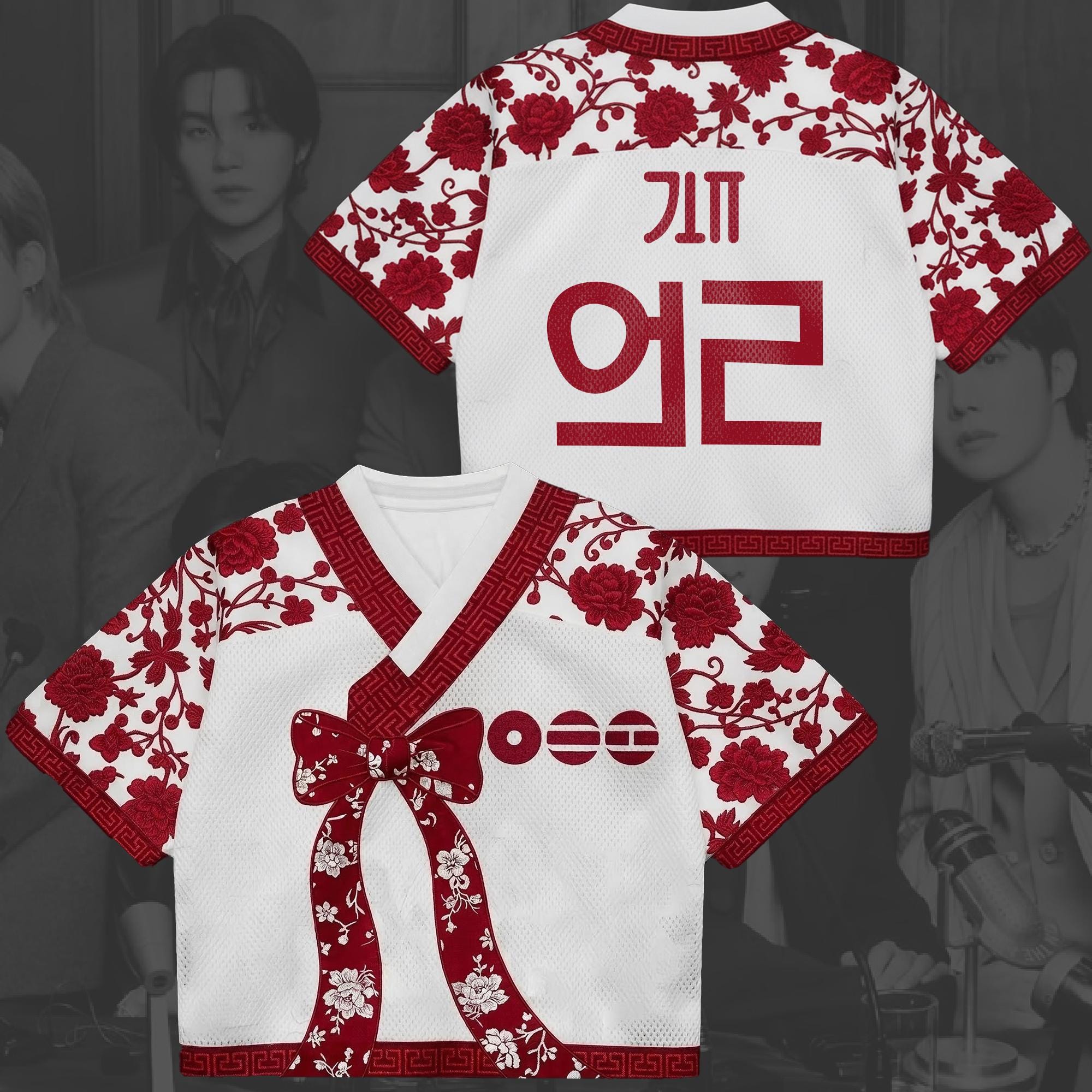 Custom BTS Arirang World Tour 2026 Football Crop Top Jersey Hanbok