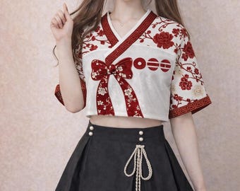 Aangepaste BTS Arirang World Tour 2026 voetbal crop top jersey Hanbok-stijl, Kpop Bangtan Concert leger fanshirt, legerjersey, outfit BTS Merch