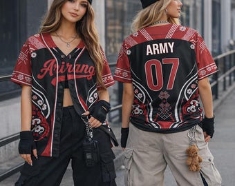 Aangepaste BTS World Tour 2026 traditionele stijl Arirang honkbaltrui, Kpop Bangtan Boys RM Jin Suga Jhope Jimin V Jungkook Jersey ARMY cadeau