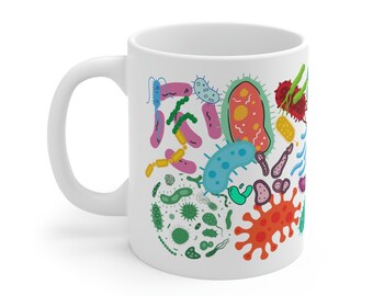 Bacteria Stuff mug microscopic science scientist fathers day gift funny gift nerdy geeky weird germs microscope coffee mug microbiology