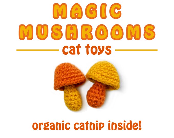 MUSHROOM CAT TOYS / Two Catnip Toys / Magic Mushrooms / Etsy