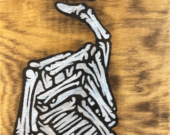 Skeleton Hand Butterfly | Gothic Hand-Painted Wood Wall Art | Dark Aesthetic Decor | Rustic Alternative Home Decor