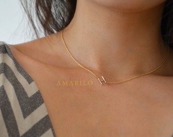 Sideways Initial Necklace 16"