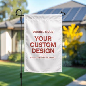 カスタムガーデンフラッグ、パーソナライズされた写真ロゴ、両面装飾（12x18インチ）