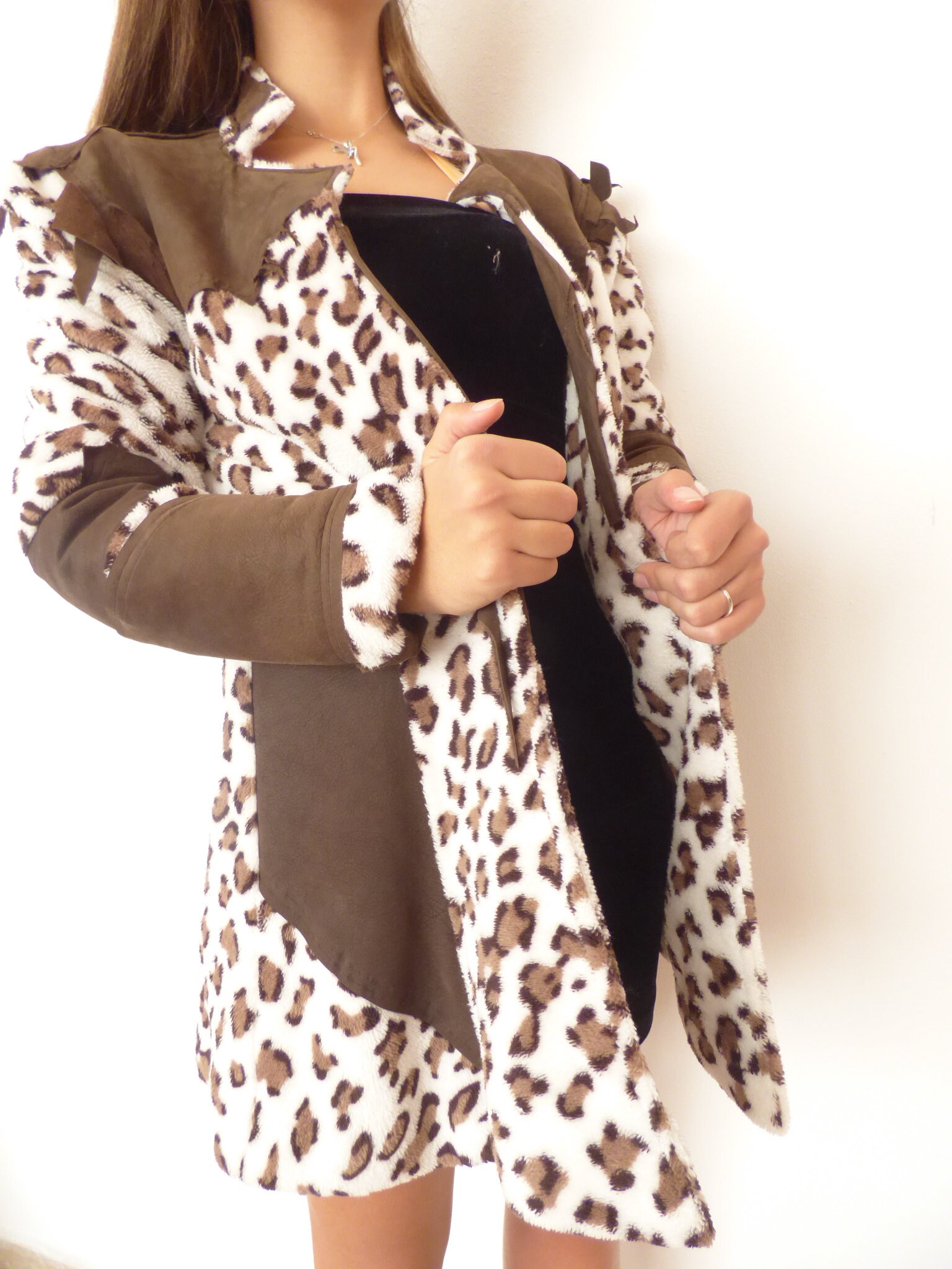 fluffy leopard print jacket
