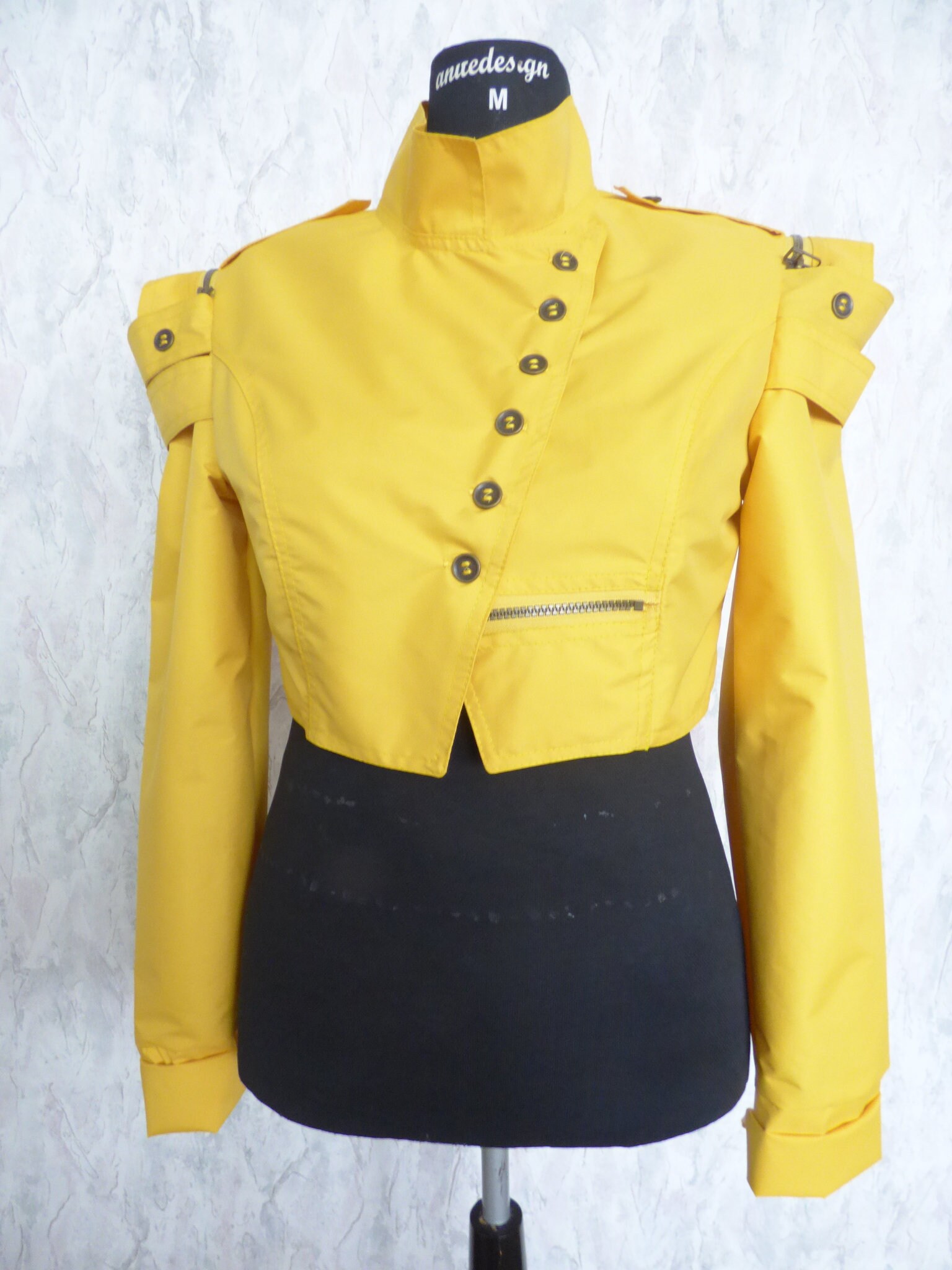yellow short jacket