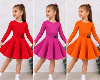 Kinderjurk voor Latijns-Amerikaanse dans - romper en rok met plooien
