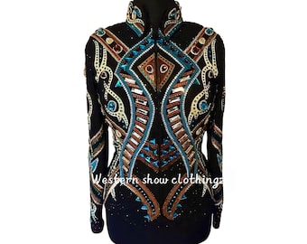 Handmade Western Show Jacket, Rodeo Queen, Embellished Rail Jacket