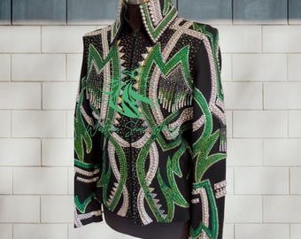 Western Rodeo Queen Show Jacket, Stretchable Western Showmanship Rail Shirt