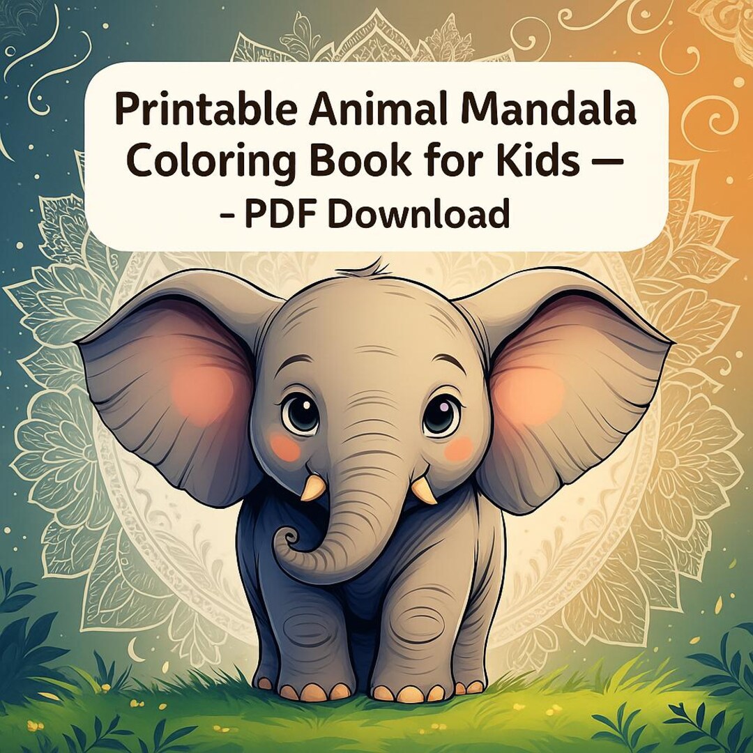 Printable Animal Mandala Coloring Book for Kids – Coloring Book Animals ...