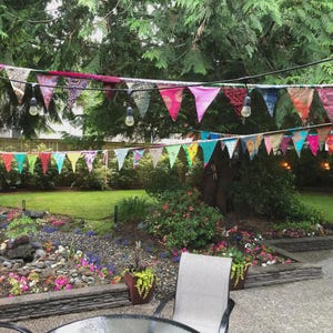 Upcycled Sari Bunting: Colorful Indian Fabric Garland, 3.8 Meter