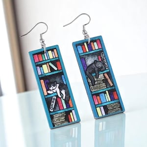 Book Lover Jewelry, Handmade Jewelry For Teachers & Students, Book Earrings Gift For Book Readers, Trendy Book Earrings For Her