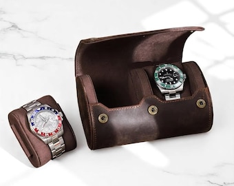 Leather Watch Box: Travel Storage Case for Men - Velvet Interior