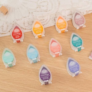 36 cores de almofadas de tinta de giz Tsukineko VersaMagic DewDrop - almofadas de tinta de secagem rápida/à prova d&#39;água para carimbos DIY, criação de cartões e artesanato em papel