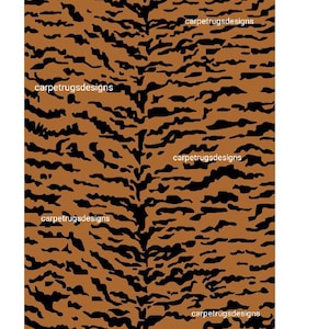 Goldener Tiger Streifen Wollteppich: Handgetufteter moderner abstrakter Teppich