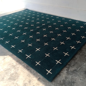 Hand Tufted Green rug - Modern Natural pattern - Area Rug  for living room, Gallary Runner,Hall, Kids Room, bedroom - 8X10,9X12 Rug