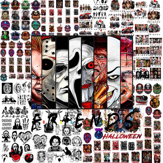 1000+ Horror Villains PNG Bundle, Scary Movie Characters Svg, Halloween Creepy Face Clipart