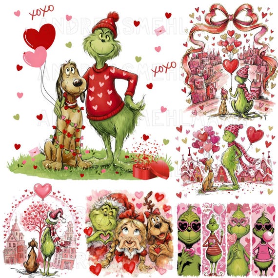 Retro Grinch Valentine PNG, Funny Character Valentine PNG, Be Mine Png, Vintage Grinch Valentine Png, Brushstroke Valentine, Xoxo Cupid Png
