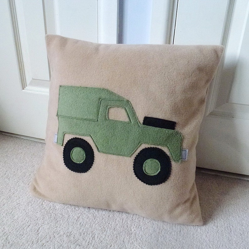 Landrover Land rover cushion khaki fleece applique pillow Etsy
