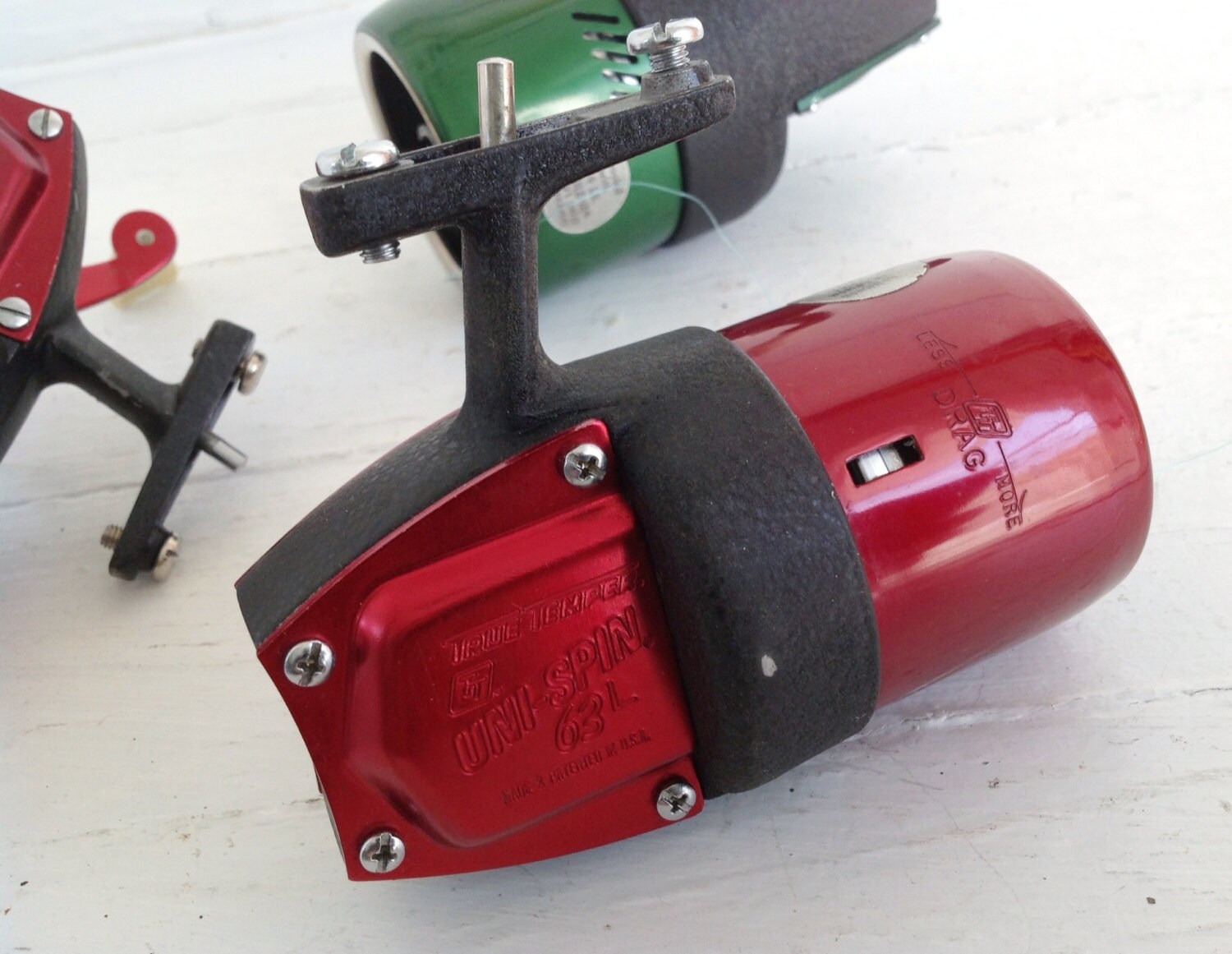 Vintage Fishing Reel Left Handed Red True Temper UniSpin 63L Etsy