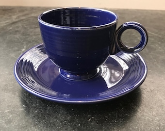 Fiesta Cup and Saucer Cobalt Blue 1938-1959 Vintage Fiestaware