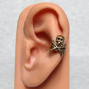 Pirate Nautical Ear Cuff ' sword and skull and cross bone '