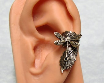 Dragonfly Leaf Ear Cuff