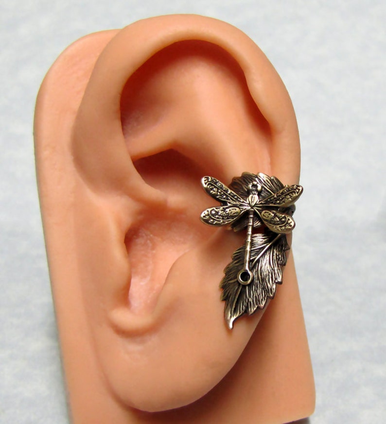 Dragonfly Leaf Ear Cuff image 1
