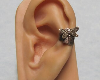 Dragonfly Filigree Leaf Ear Cuff