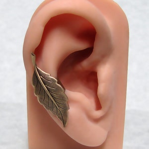 Filigree Leaf Ear Cuff ' right side '