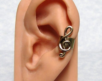 Treble Clef Musical Ear cuff ' left ear '