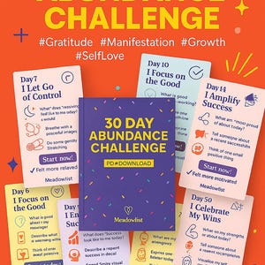30 Day Abundance Challenge — Inspired by Abraham-Hicks Teachings | A Daily Manifestation Journey (Printable PDF)