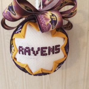 Hand-Stitched Baltimore Ravens NFL Fabric Ornament