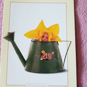 Anne Geddes &quot;Watering Can&quot; Baby Shower Greeting Card