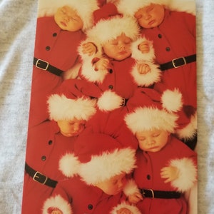 Anne Geddes &quot;Sleepy Santas #2&quot; Christmas Greeting Card