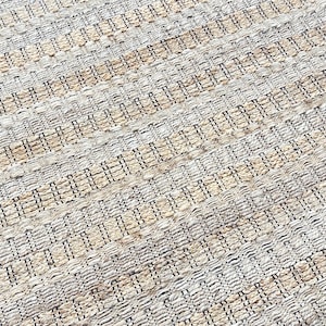 Handwoven Jute Rug: Scalloped Boho Farmhouse Hemp Carpet