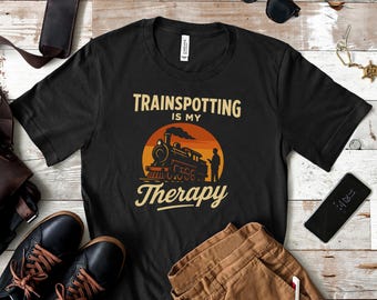 Maglietta Trainspotting Therapy: Maglietta vintage con treno a vapore
