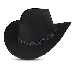 Outback Real Leather Hat--Hat Buffalo Cowboy Western Leather Hat-Men and Women Premium Lather Cowboy Hat- Lather Cowboy western Hat