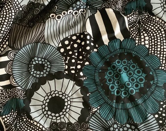 Marimekko  ”Siirtolapuutarha”, New fabric , White ,Black, Brown,Green color, Size W59.05xL19.29" (W150xL49cm)