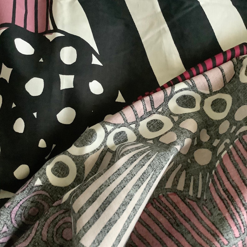 Marimekko siirtolapuutarha New Fabric White black - Etsy